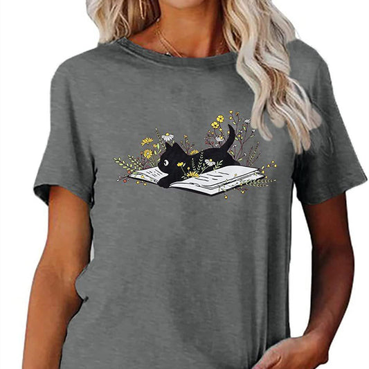 Casual Cat Printed T-shirt