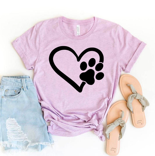 Simple Love Dog Print T-shirt
